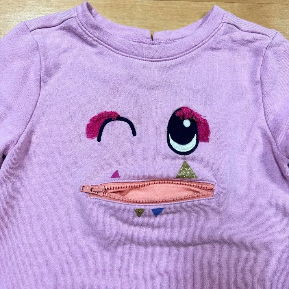 Gymboree Toddler Girls Pink Monster Crewneck Sweatshirt Size 5T